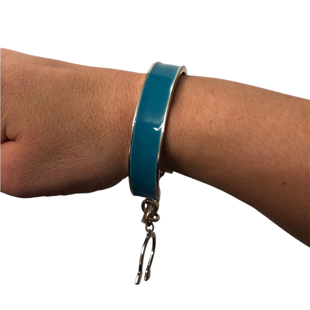 Liz Claiborne Teal Metal Bangle Bracelet